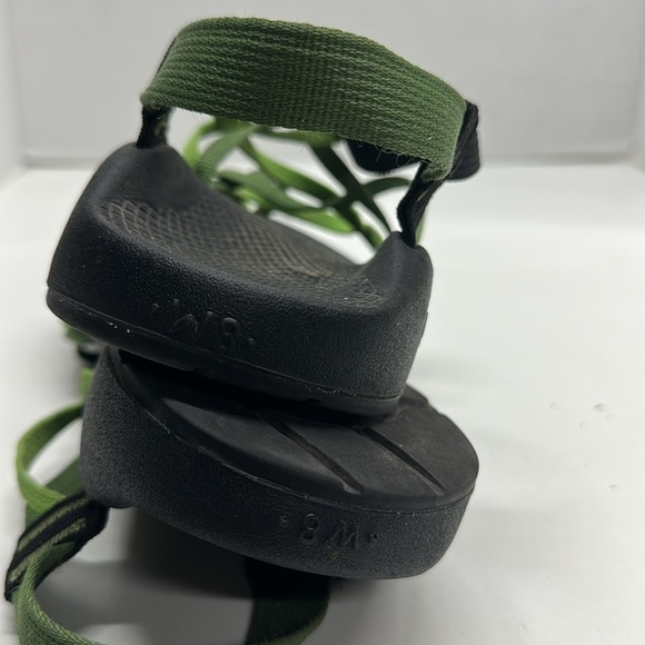 Chaco ZX2 Classic Sandals Shoes Strappy Open Toe Black Green Women's Size 8 - Picture 8 of 8